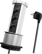 PRELUNGITOR LOGILINK, mecanism ridicare/coborare, indicator LED, Schuko x 3, 230 V/16 A 3500 W max, cablu 3G 1.5mm2, 1.8 m, argintiu/negru/alb  LPS235A  (include TV 0.18lei)