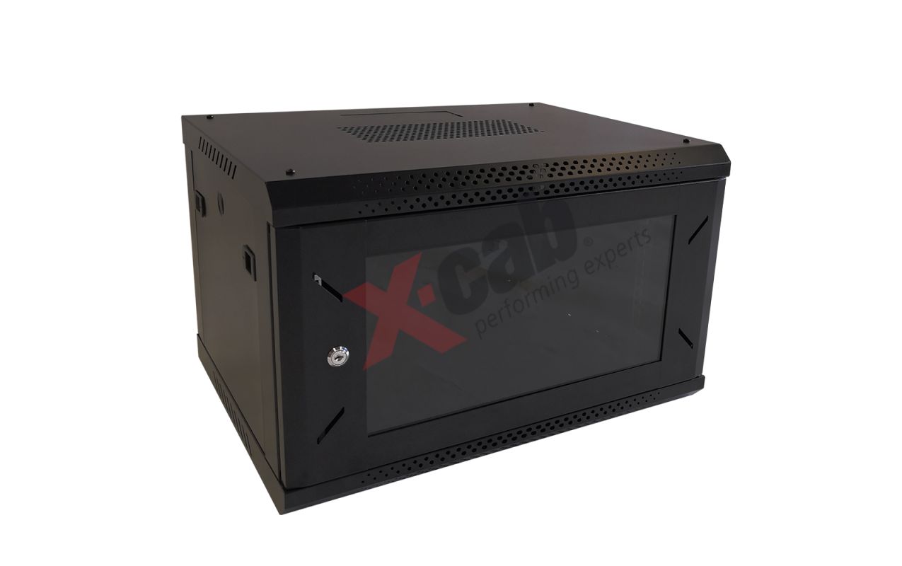 Cabinet metalic de perete 19 , tip rack wallmount, 9U 600x800 mm, Xcab S Negru  Xcab-9U80S.9004