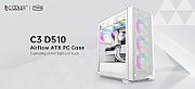 CARCASA PCCOOLER, Middle Tower, ATX, fara sursa, sticla securizata, 3 ventilatoare incluse, iluminare ARGB, alb, USB 3.2 gen 2 x 2, mic, audio,  C3D510 ARGB WH