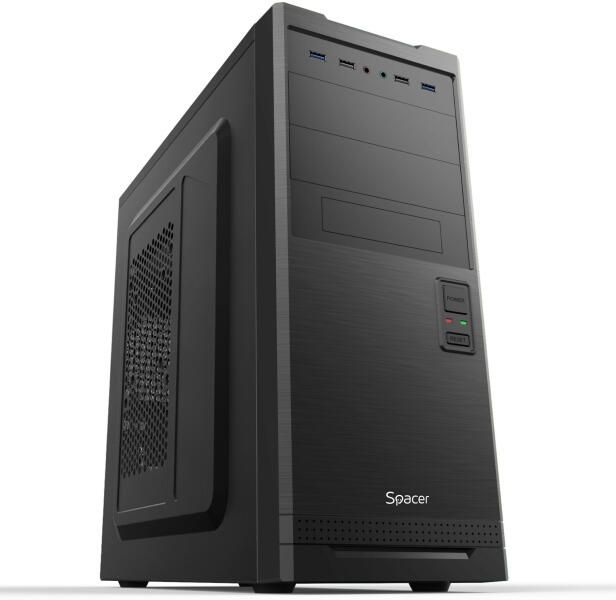 CARCASA SPACER, Mini Tower, mATX,  MINI , fara sursa, USB 3.0 x 1, USB 2.0 x 1, USB Type C x 1, HD Audio, black  SPCS-OC-MINI