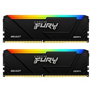 Memorie Kingston FURY Beast 16 GB DDR4 3600 MHz CL17, kit 2 x 8 GB, XMP 2.0, Negru, RGB