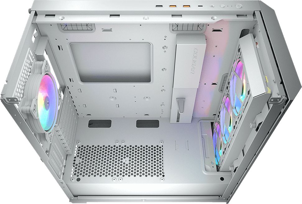 COUGAR | Duoface Pro RGB White | PC Case | Mid Tower / TG & Airflow Front Panel / 4 x ARGB Fans / TG Left Panel