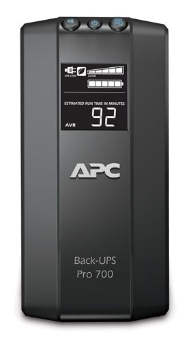 UPS APC BR700G, 700 VA, 420 W, line-interactive, 6x Schuko, LED, Tower, Negru