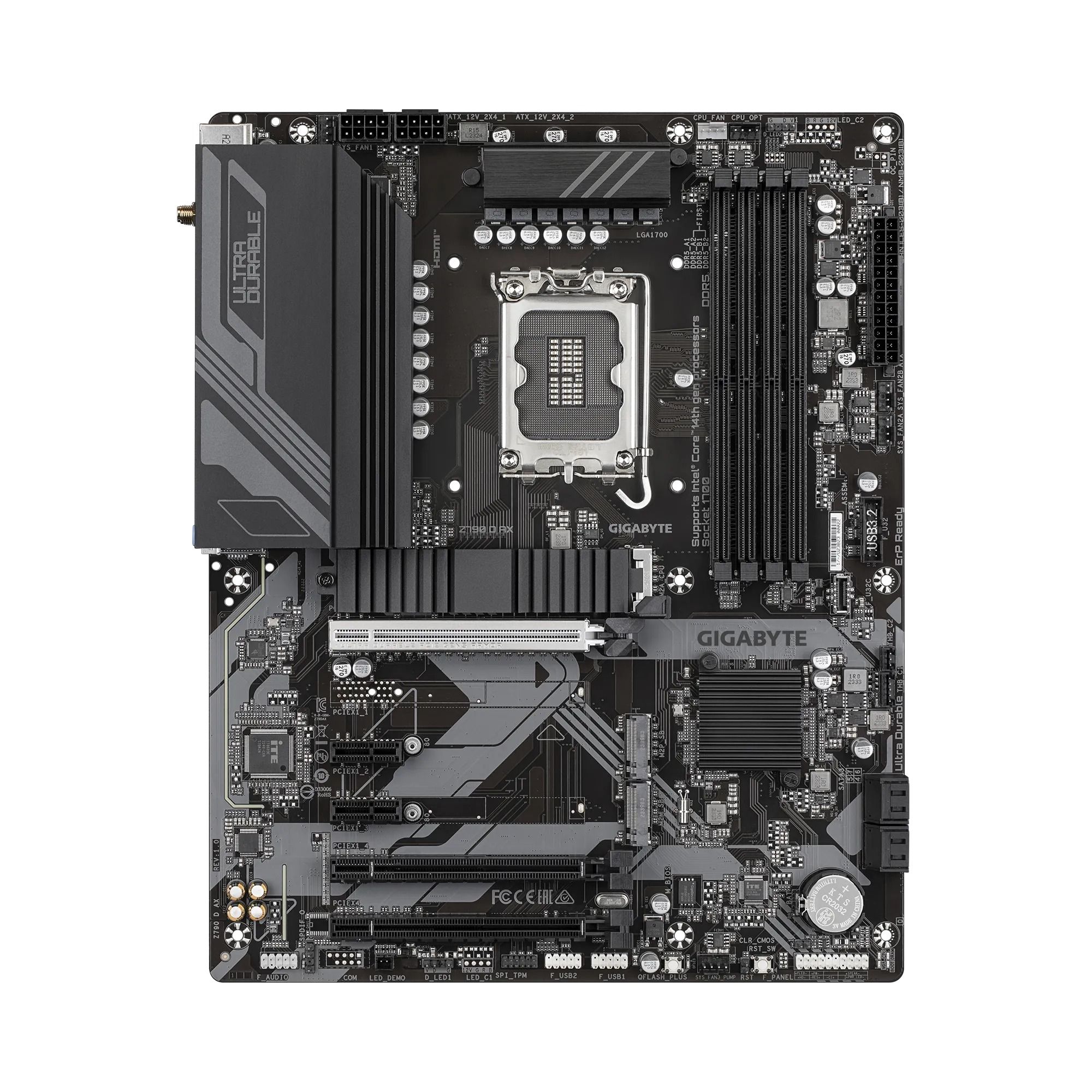 Placa de baza GIGABYTE Z790 D AX, socket 1700, 4x DDR5 UDIMM, 4x SATA, 3x NVMe, 13x USB-A, 2x USB-C, ATX