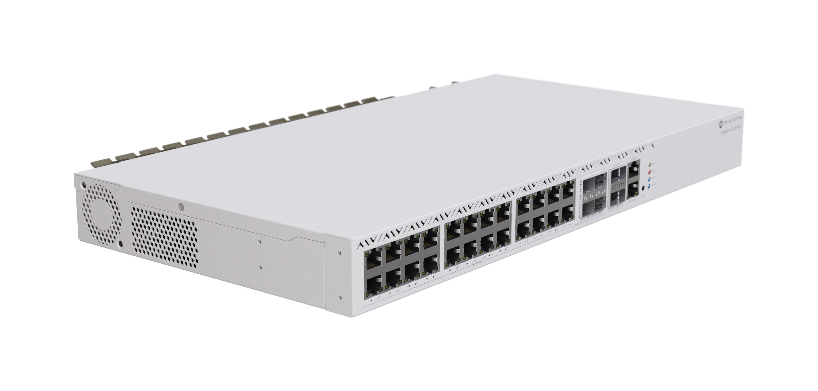 Switch Mikrotik CRS326-4C+20G+2Q+RM, 20x RJ45, 4x RJ45/SFP+ (porturi combo) porturi 2.5 Gigabit Ethernet