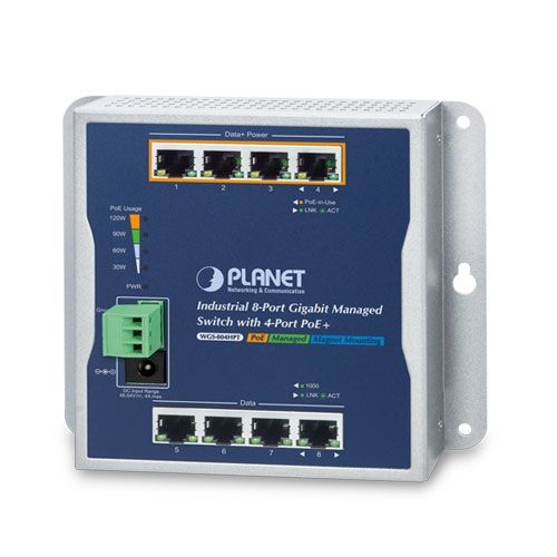 Switch Planet WGS-804HPT, 8 porturi 10/100/1000 Mbps