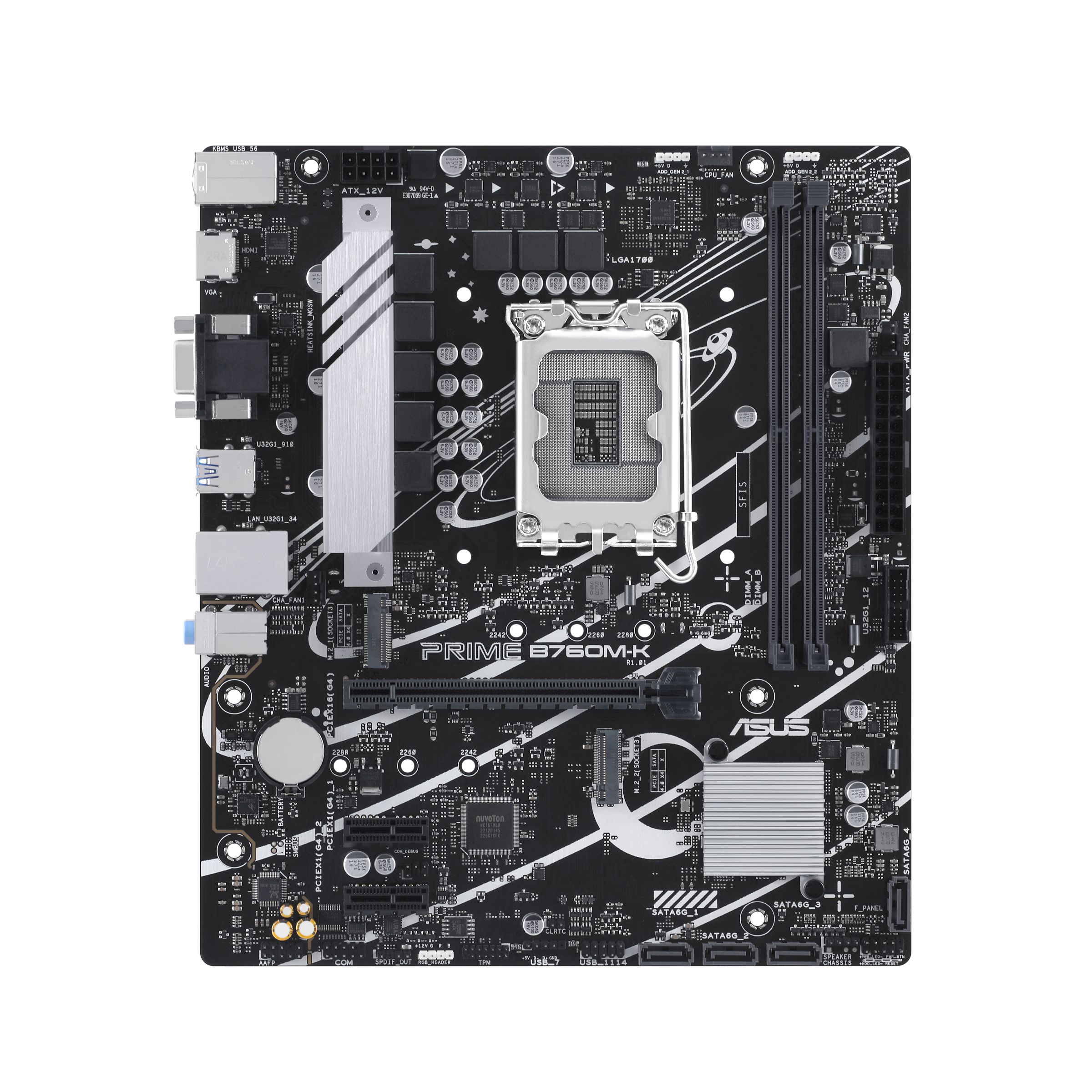 Placa de baza ASUS PRIME B760M-K, socket 1700, 2x DDR5 UDIMM, 4x SATA, 2x NVMe, 11x USB-A, mATX