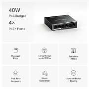 Switch Mercusys MS106LP, 6 porturi 10 / 100 Mbps