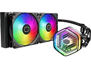 COOLER Cooler Master  MASTERLIQUID 240 ATMOS , racire lichid, skt. Intel LGA 1700/1200/115x, AMD AM5/AM4, radiator aluminiu, pompa , fan 2x120mm, 2500rpm, conector 4-pin PWM, ARGB, negru,  MLX-D24M-A25PZ-R1  (timbru verde 2 lei)