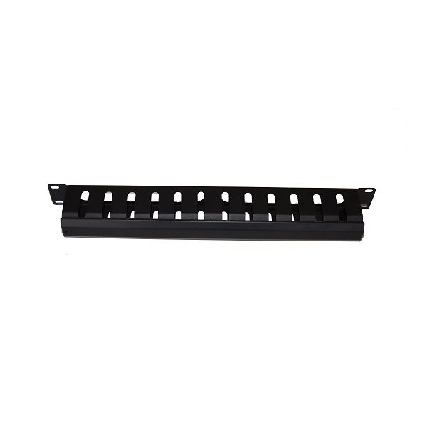Organizator de cabluri cu degete și capac, orizontal, 1U, Xcab