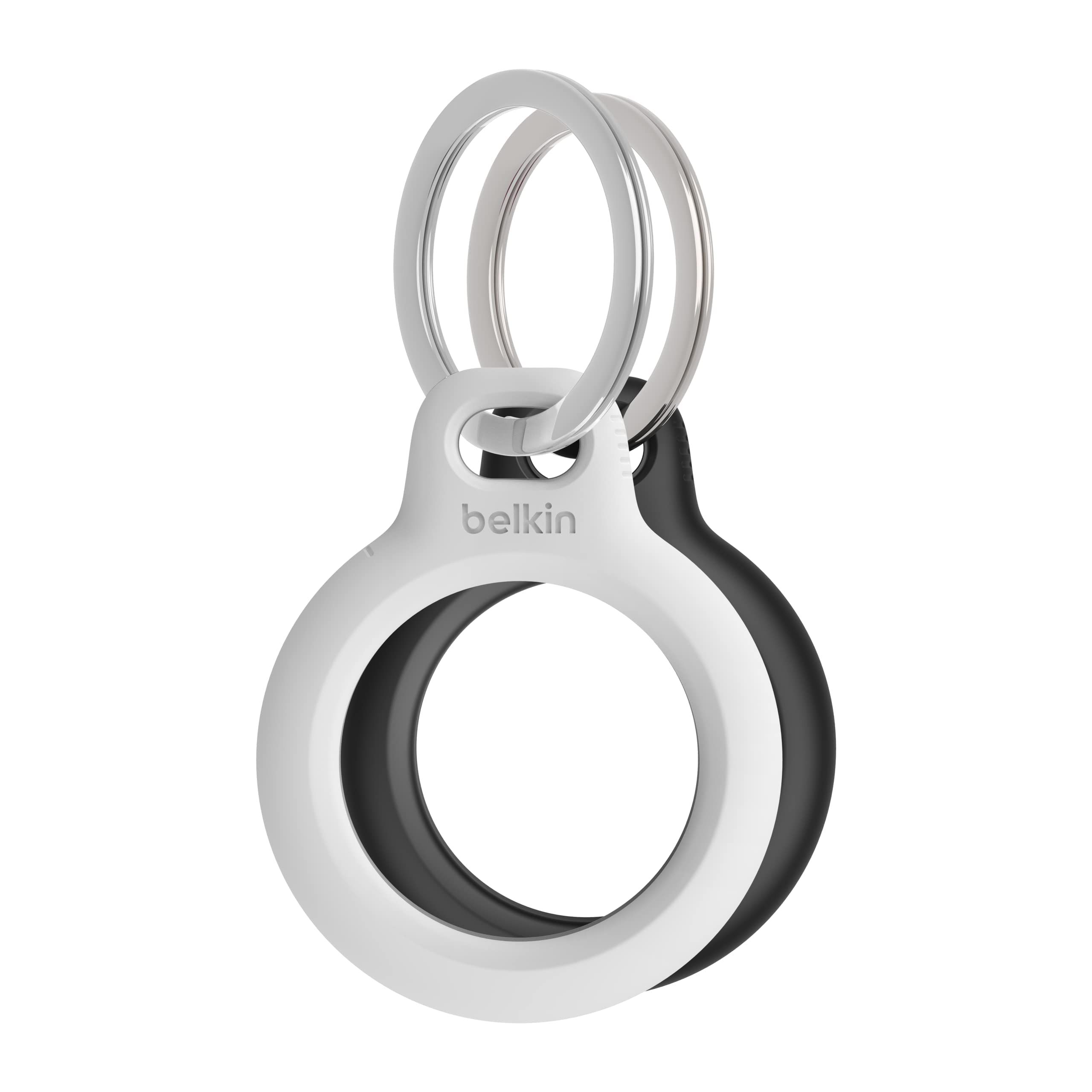 2-PACK SECURE HOLDER W/ KEY RIN/F/ APPLE AIRTAG BLACK AND WHITE
