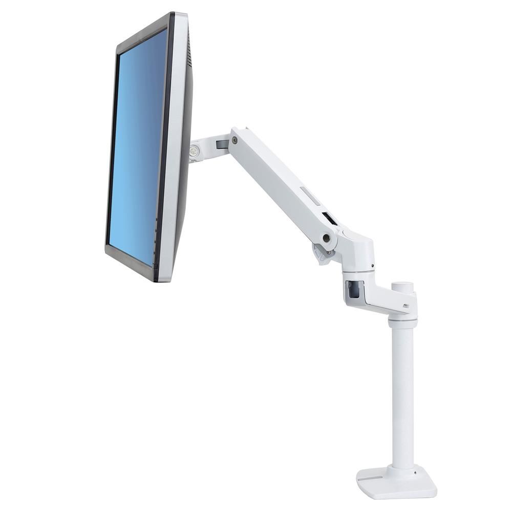 LX DESK MOUNT LCD MONITOR ARM/TALL POLE/ BRIGHT WHITE TEXTURE