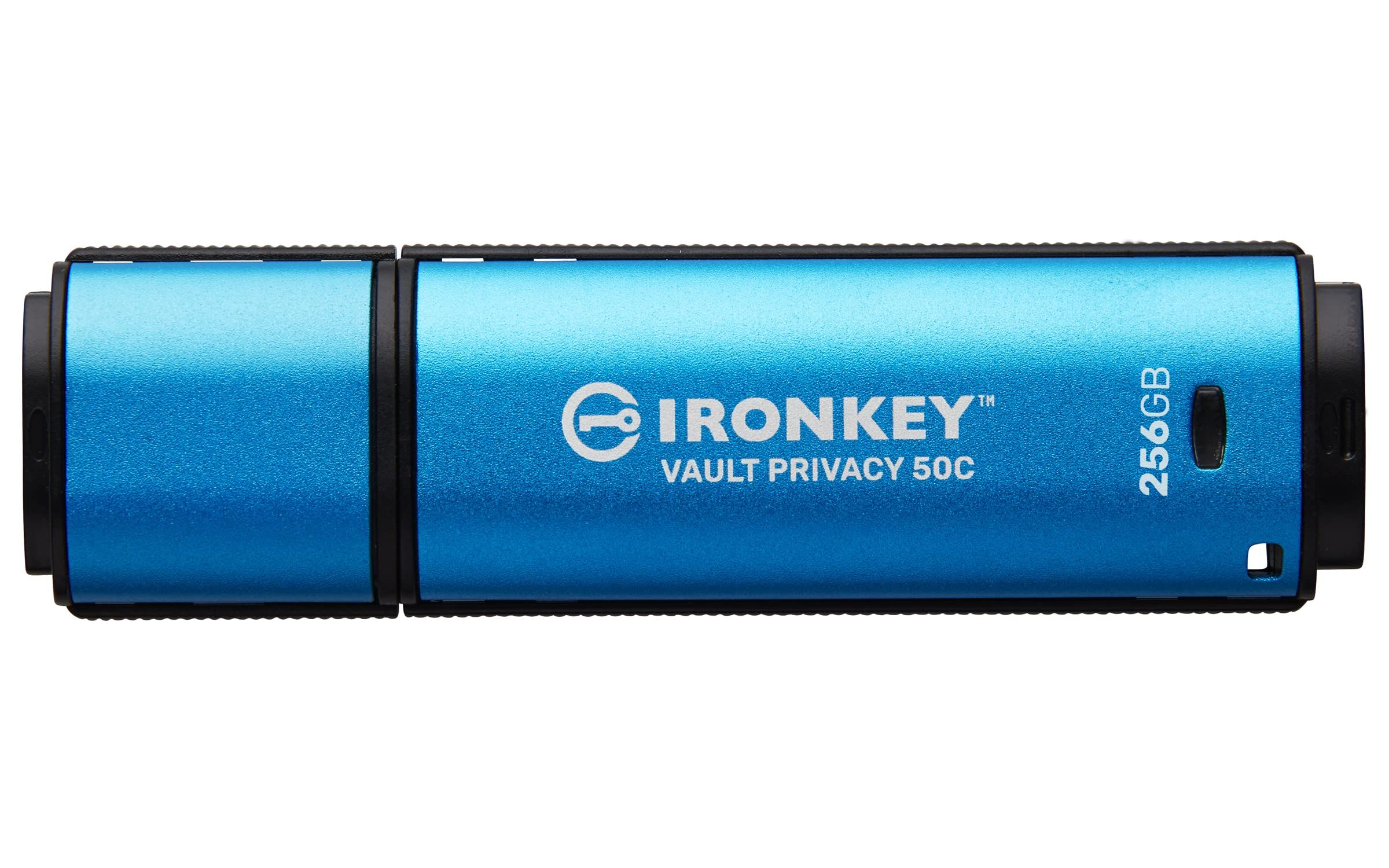 Kingston USB flash drive IronKey Vault Privacy 50C - USB 3.2 Gen 1 - 256 GB - black/blue