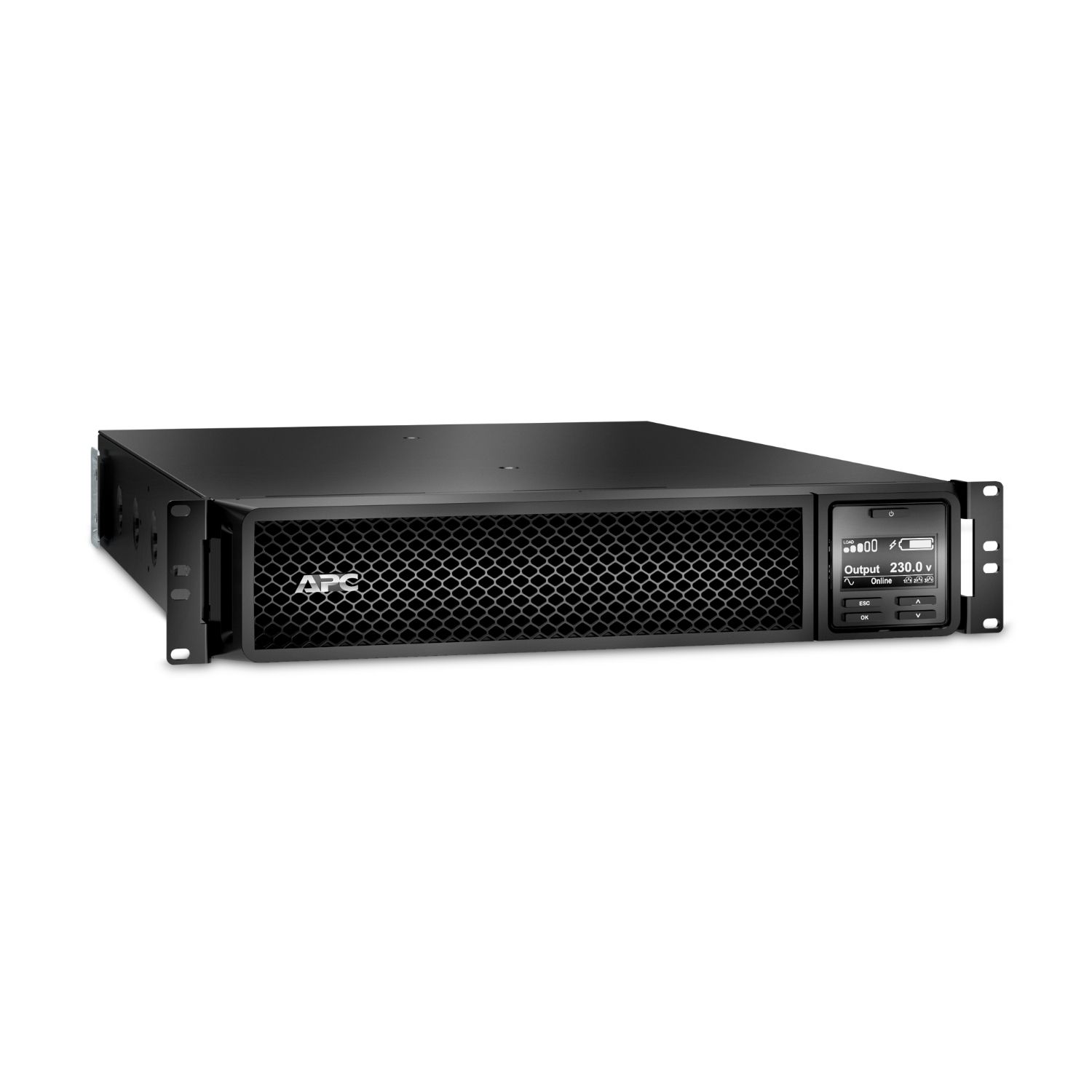 UPS APC SRT1500RMXLI-NC, 1500 VA, 1500 W, cu management, on-line double-conversion, 6x C13, 1x C14, 1x RJ45, 2x USB, 48V Baterie cu plăci de plumb şi acid, Rack 2U, Negru