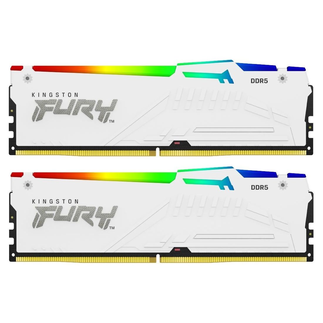 Memorie Kingston FURY Beast 32 GB DDR5 6800 MHz CL34, kit 2 x 16 GB, XMP 3.0 / EXPO, Alb, RGB