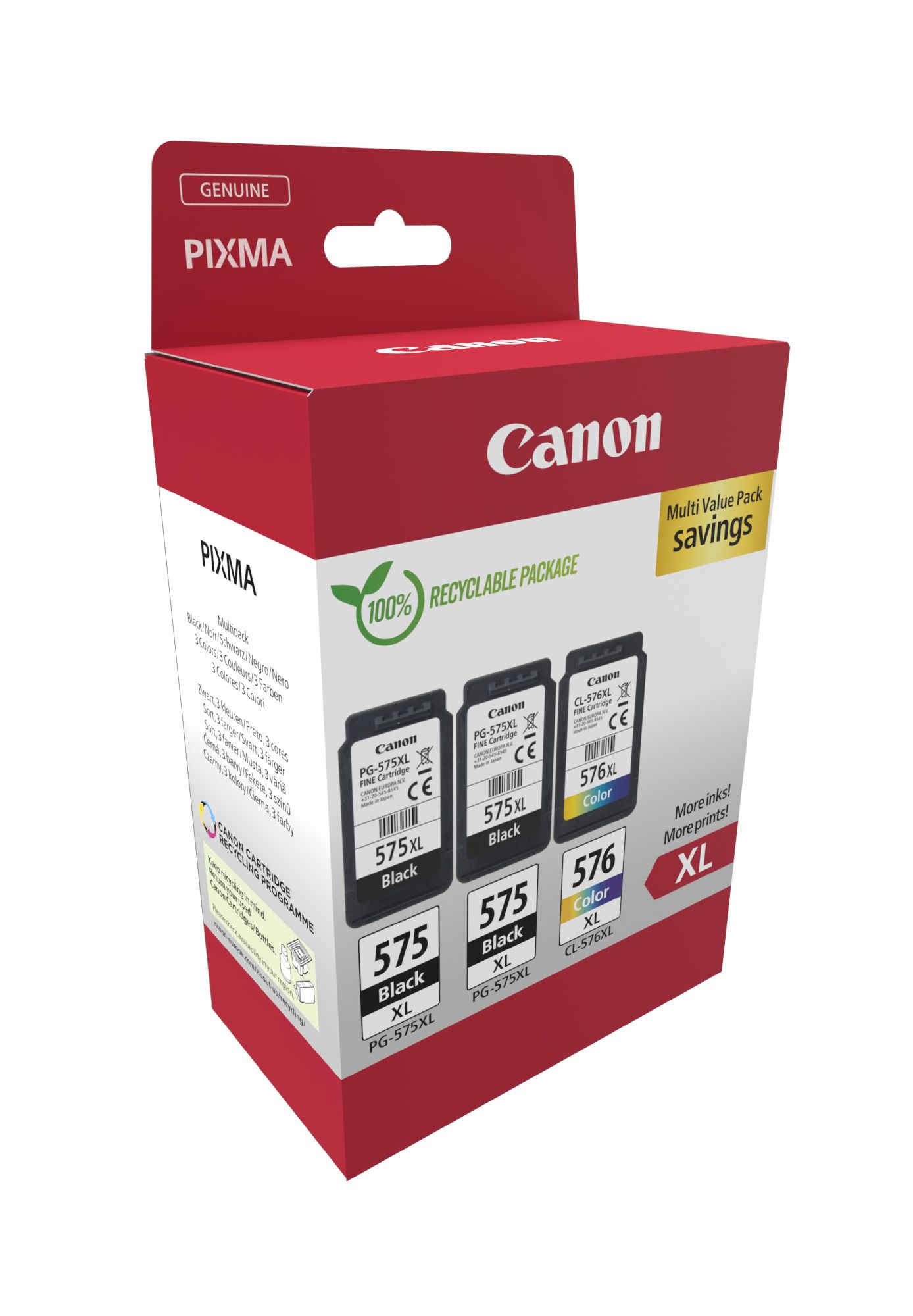 Cartus cerneala Canon 5437C004 ,Black/tri-color ,12.6 ml+ 15 ml ,Original (PG-575XLx2/CL-576XL)