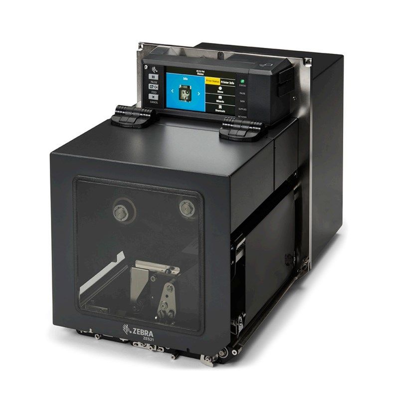 TT Printer ZE521 6 , 203 dpi, LH, Euro and UK cord, USB, Serial, Ethernet, Bluetooth 4.1, Dual USB Host, Color Touch, ZPL