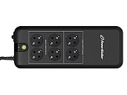 UPS PowerWalker VFD 600 APFC FR, 600 VA, 300 W, fara management, off-line, 6x Schuko, 1x RJ45, 12.0V/5.0Ah Brick, Negru