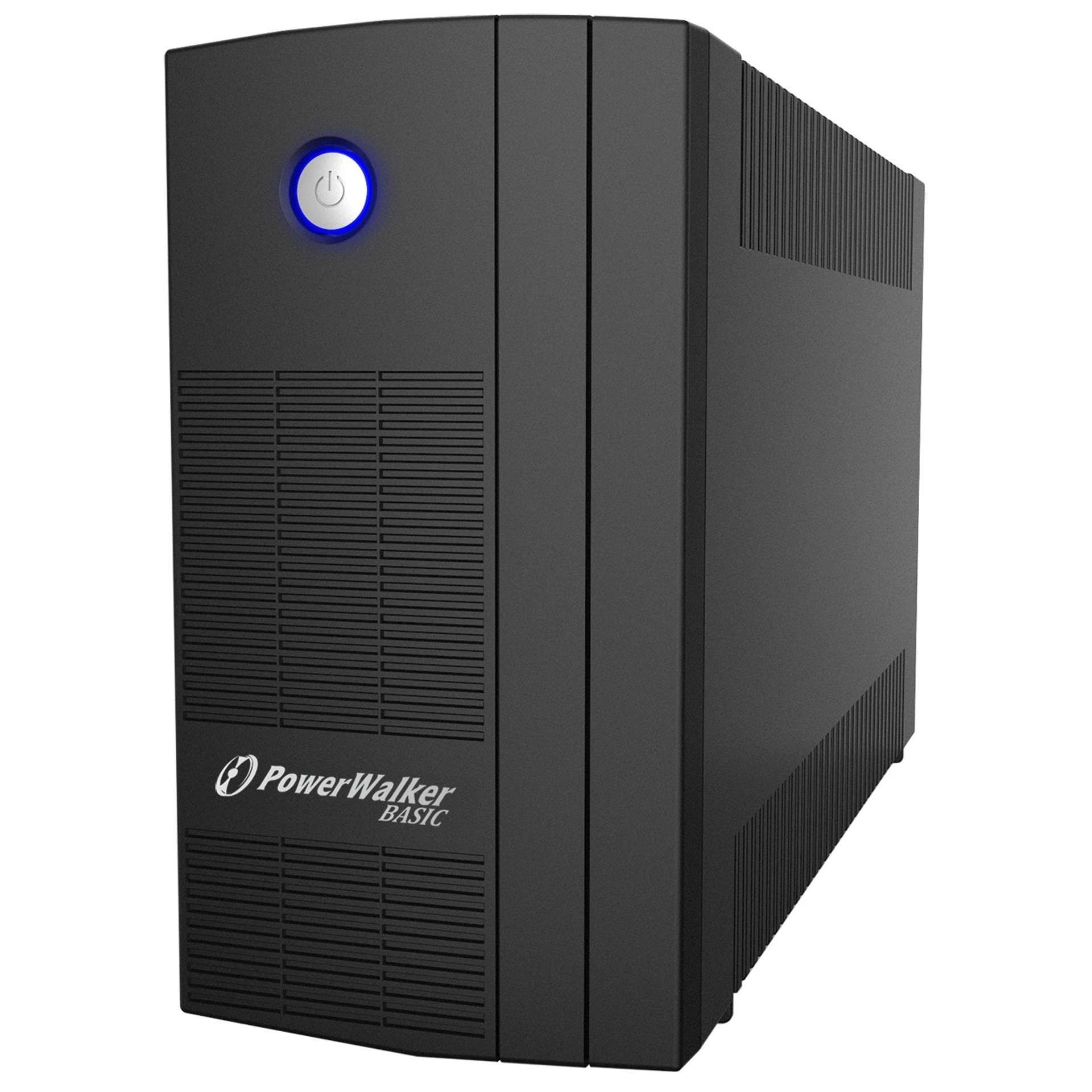UPS PowerWalker VI 1000 SB FR, 1 kVA, 600 W, cu management, line-interactive, 3x Schuko, 1x USB, 12.0V/5.0Ah Tower, Negru