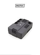 UPS Digitus DN-170111, 800 VA, 480 W, cu management, line-interactive, 4x Schuko, 3x C13, 1x RJ45, 2x USB, 12V 9Ah LED, Brick, Negru