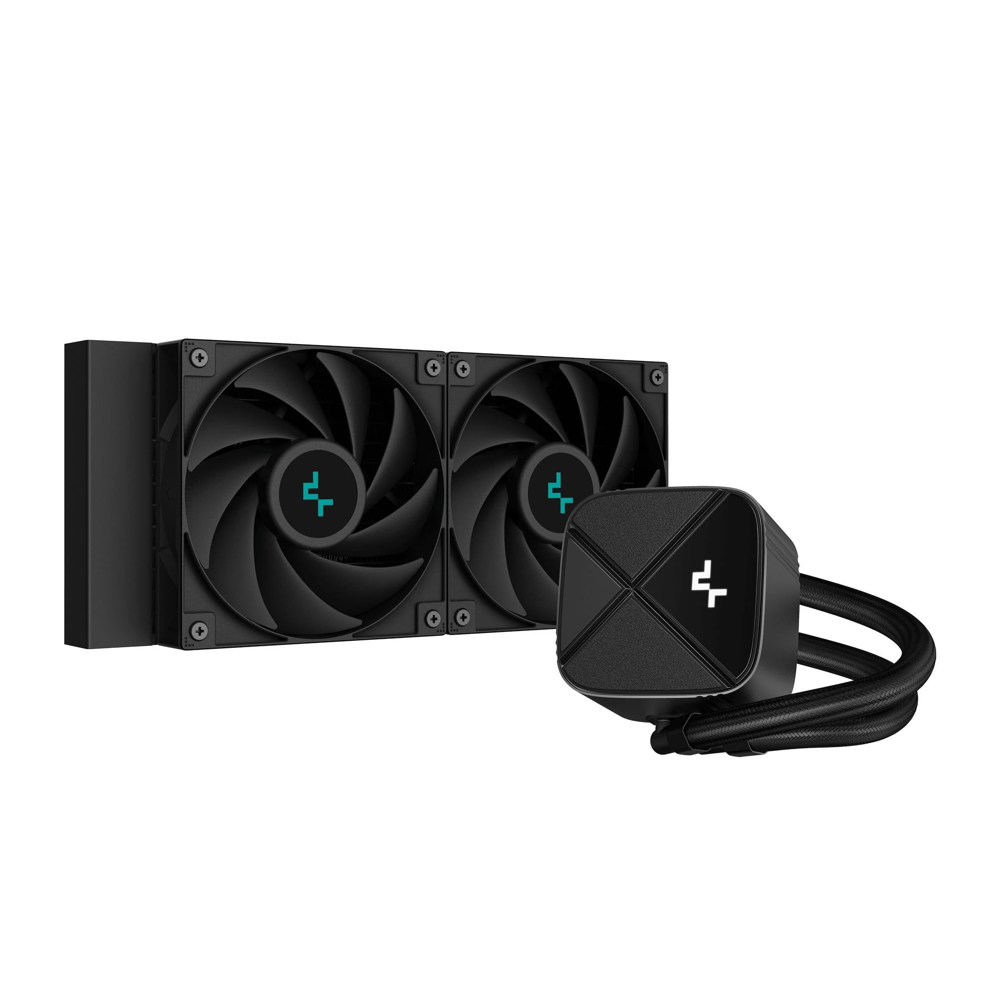 COOLER DeepCool  LS520S Zero Dark , racire lichid, skt. Intel LGA 1700/1200/115x, AMD AM5/AM4, radiator aluminiu, pompa 3100 RPM, fan 2x120mm, 500 - 2500 rpm, conector 4-pin, White LED, negru,  R-LS520-BKNNMM-G-1  (timbru verde 2 lei)