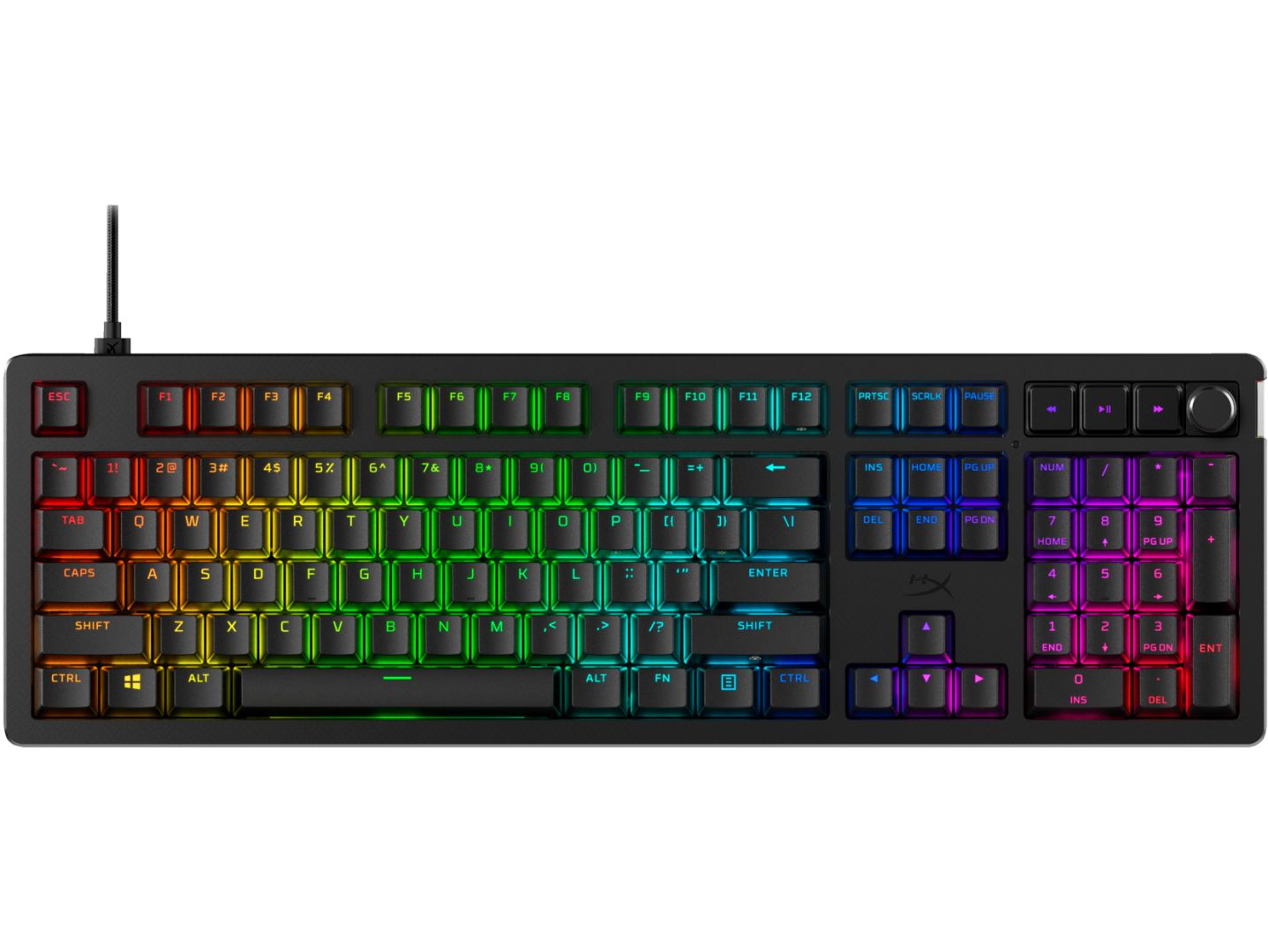 Tastatura gaming mecanica HyperX Alloy Rise, iluminare RGB (16,777,216 culori), Hyperx linear switch, 100% anti-ghosting, layout US, negru