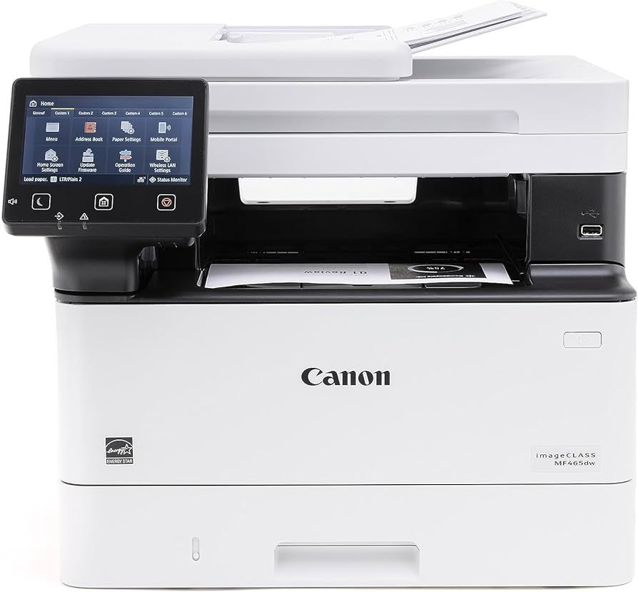 CANON i-Sensys MF465dw copiator laser monocrom duplex A4, printer monocrom duplex A4, USB 2.0 + retea + wireless, scaner color duplex, fax, A4 DADF SINGLE PASS Scaneaza fata verso automat la o singura trecere a documentului – inlocuieste MF455DW