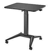 Maclean MC-453 B Mobile Laptop Desk with Pneumatic Height Adjustment  Laptop Table with Wheels  80 x 52 cm  Max. 8 kg  Height Adjustable Max. 109 cm (Black)