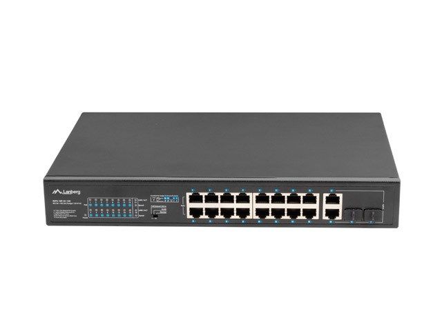 Switch Lanberg RSFE-16P-2C-150, 16 porturi 16x 10/100 Mbps, 2x 1 Gbps