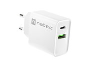 NATEC NETWORK CHARGER RIBERA USB-A+USB-C 20W PD