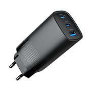 Gembird TA-UC-PDQC65-01-BK 3-port 65 W GaN USB PowerDelivery fast charger  black