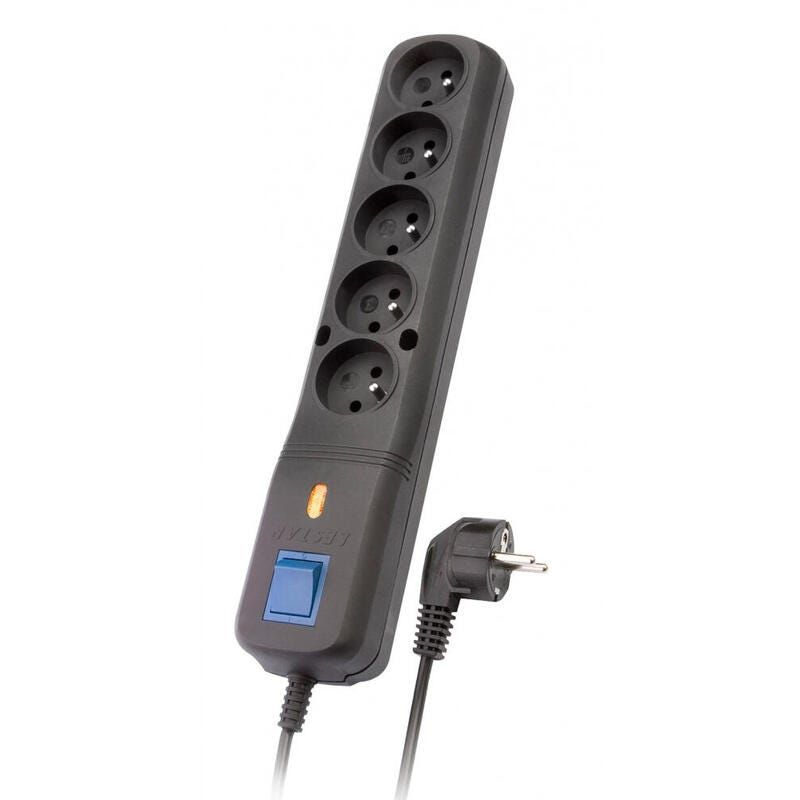 LESTAR LV530W 2 5M surge protector Black  Grey 5 AC outlet(s) 2.5 m