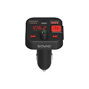SAVIO FM transmitter  Bluetooth 5.3  QC 3.0 charger  LED display  Bass Boost  TR-15  black