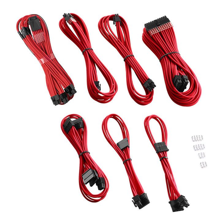CableMod C-Series PRO ModMesh 12VHPWR Cable Kit for Corsair RM  RMi  RMx (Black Label) - red