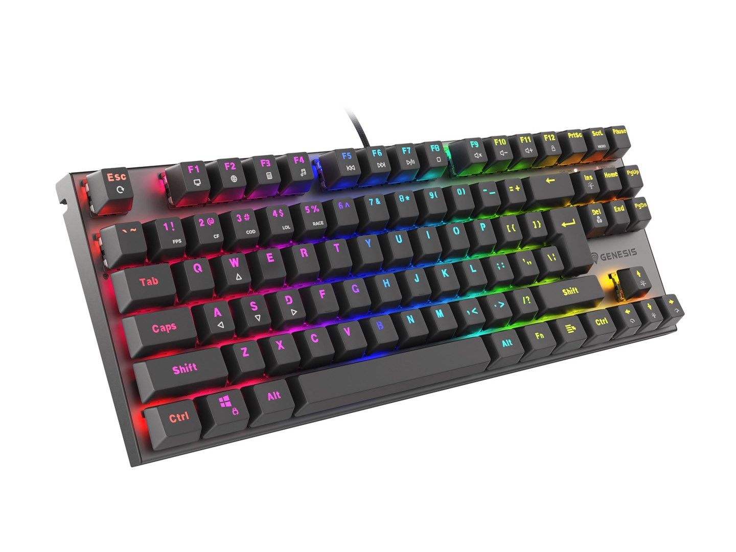 Genesis | THOR 303 TKL | Black | Mechanical Gaming Keyboard | Wired | RGB LED light | US | USB Type-A | 865 g | Replaceable  HOT SWAP  Switches