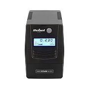 UPS Rebel RB-4025, 1000 VA, 600 W, off-line, 2x Schuko, 1x RJ45, 1x USB, 12V/9Ah LCD, Tower, Negru