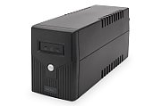 UPS Digitus DN-170063, 600 VA, 360 W, line-interactive, 2x Schuko, 2x RJ45, 1x USB, 12 V / 7Ah LED, Tower, Negru
