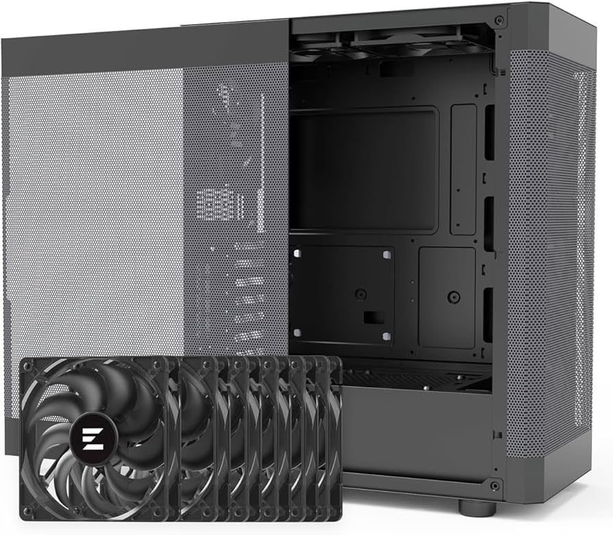 CARCASA Zalman  i4 , middle tower, office, fara sursa, suporta 8xfan, 6xfan inclus, PSU shroud, USB 3.1 gen1 x 2, USB 2.0 x 1, audio+mic, 7+2 sloturi expansiune, negru,  i4 Black  (timbru verde 0.24lei)