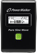 UPS PowerWalker VI 800 SW FR, 800 VA, 480 W, cu management, line-interactive, 2x Schuko, 1x RJ45, 12V 9Ah LCD, Tower, Negru