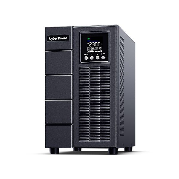 UPS Cyber Power OLS3000EA, 3 kVA, 2700 W, on-line double-conversion, 6x C13, 1x C19, 1x USB, Sealed Lead Acid (VRLA), LCD, Tower, Negru