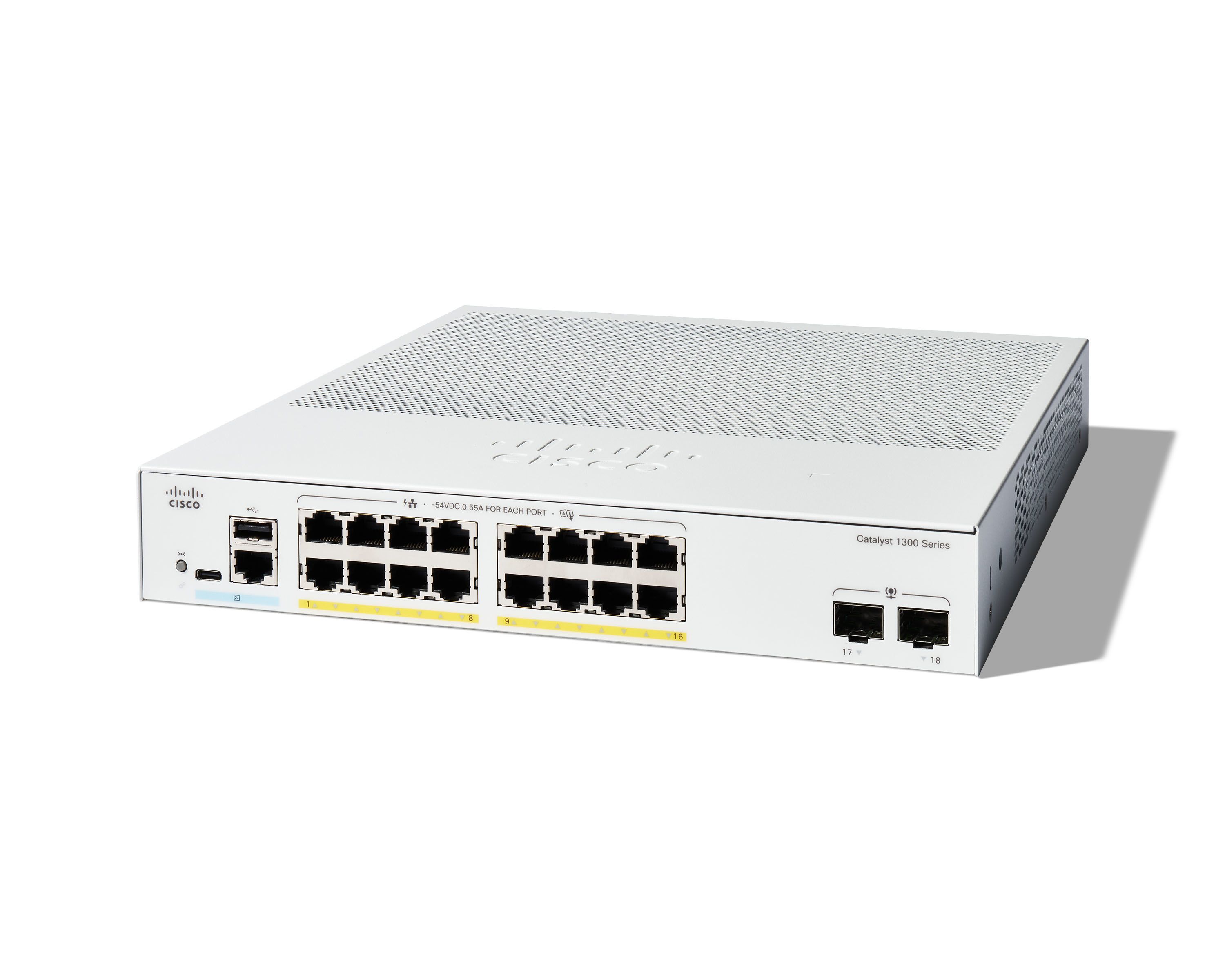 CATALYST 1300 16-PORT GE FULL/POE 2X1G SFP