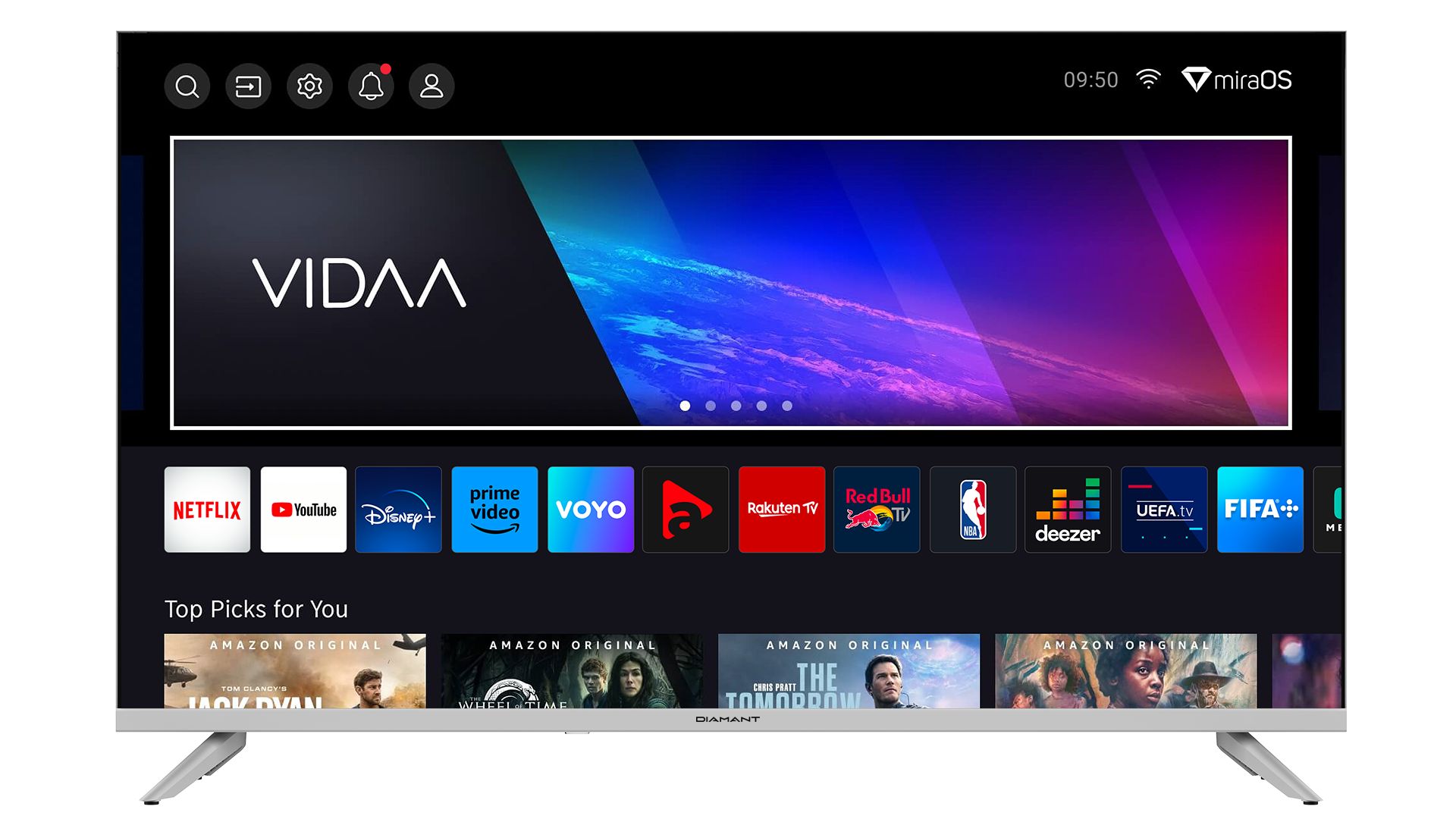 LED TV DIAMANT SMART 32HL4331H/C, 32  D-LED, HD (720p), CME 200Hz, DVB- S2/T2/C, Contrast 3000:1, 180 cd/m², 1xCI+, 3xHDMI (v1.4), 2xUSB (v2.0), AV IN, AUX, USB Player (AVI, MKV, H.265/HEVC, JPEG, MP3, MP4, 3GP, ASF, WMV, VOB, DAT),VESA 100 x 100 mm, M4, Dark Silver Twin-Foot Stand, White