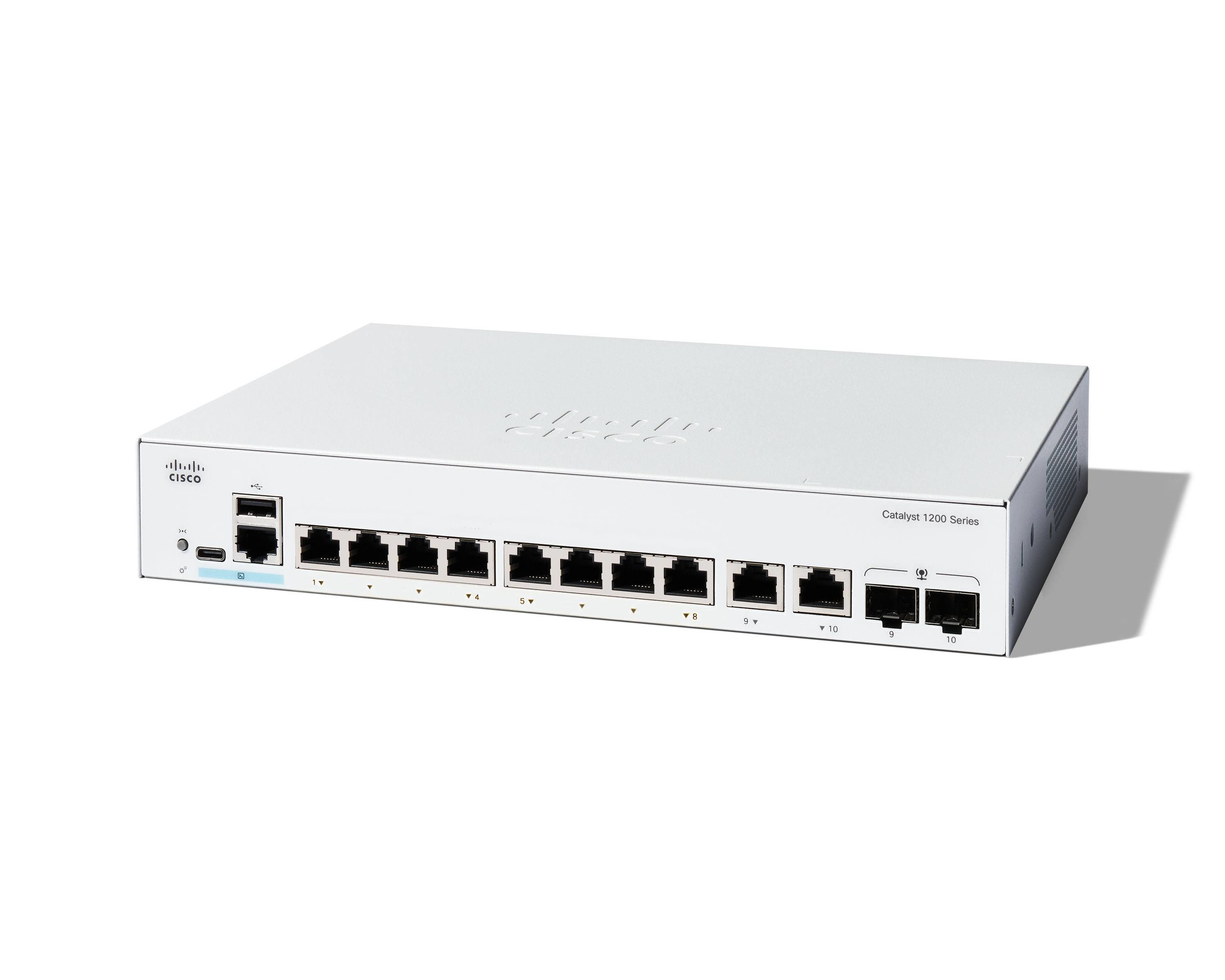 Switch Cisco C1200-8T-E-2G, 10 porturi 10/100/1000 Mbps
