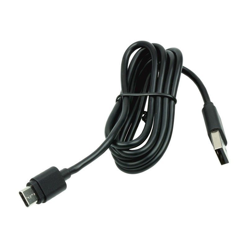 Cable, USB, Type C, PVCW, Coiled 2.4M, Black