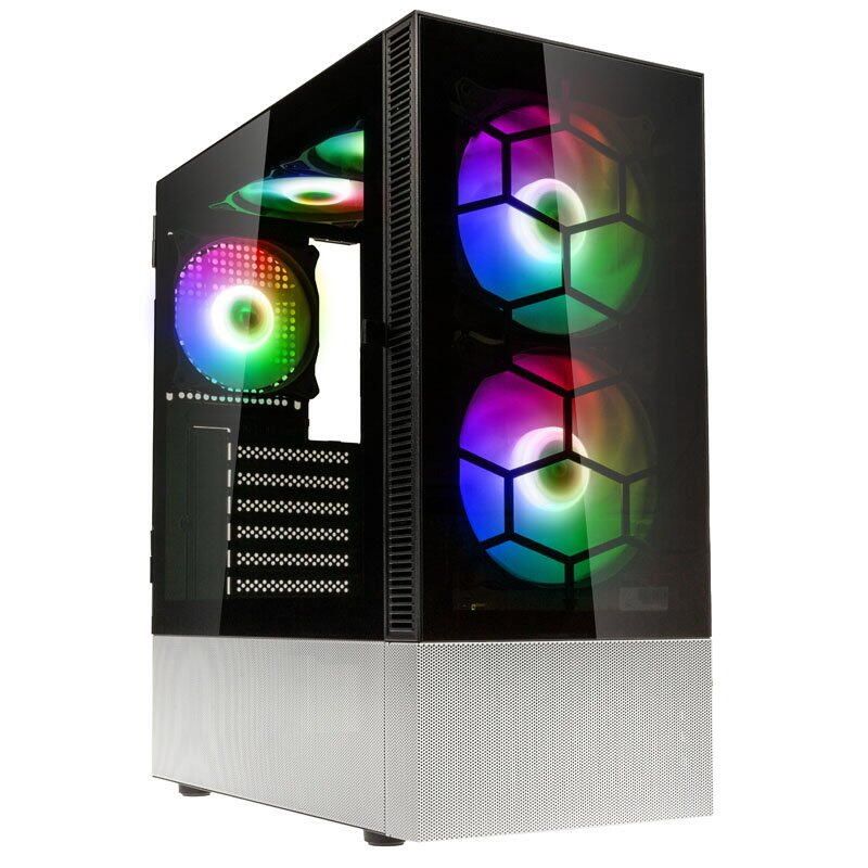 Observatory MX Glass ARGB, Mid-Tower, Negru/Alb
