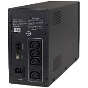 UPS Gembird UPS-PC-1202AP, 1200 VA, 720 W, cu management, line-interactive, 4x C13, 1x C14, 12V 7Ah Sealed Lead-acid, LED, Tower, Negru