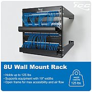 19  12U Rack 600x600 Wall Hung Network Cabinet  Door Glass  Grey  Split  Folded  60kg