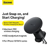 Baseus CW01 C40141001111-00 Magnetic Car Holder with MagSafe 15W Wireless Charger for iPhone