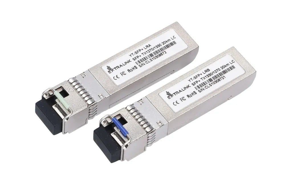 Extralink SFP+ 10G | SFP+ WDM Module | 10Gbps 1270/1330nm  single mode  20km  LC  DOM  pair  dedicated to HP/ARUBA