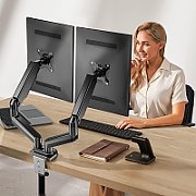 Desktop Swivel Mount for Two LCD Monitors Gas Spring